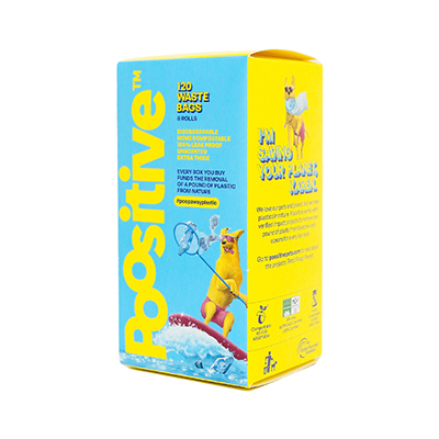 Poositive box of compostable poop bags